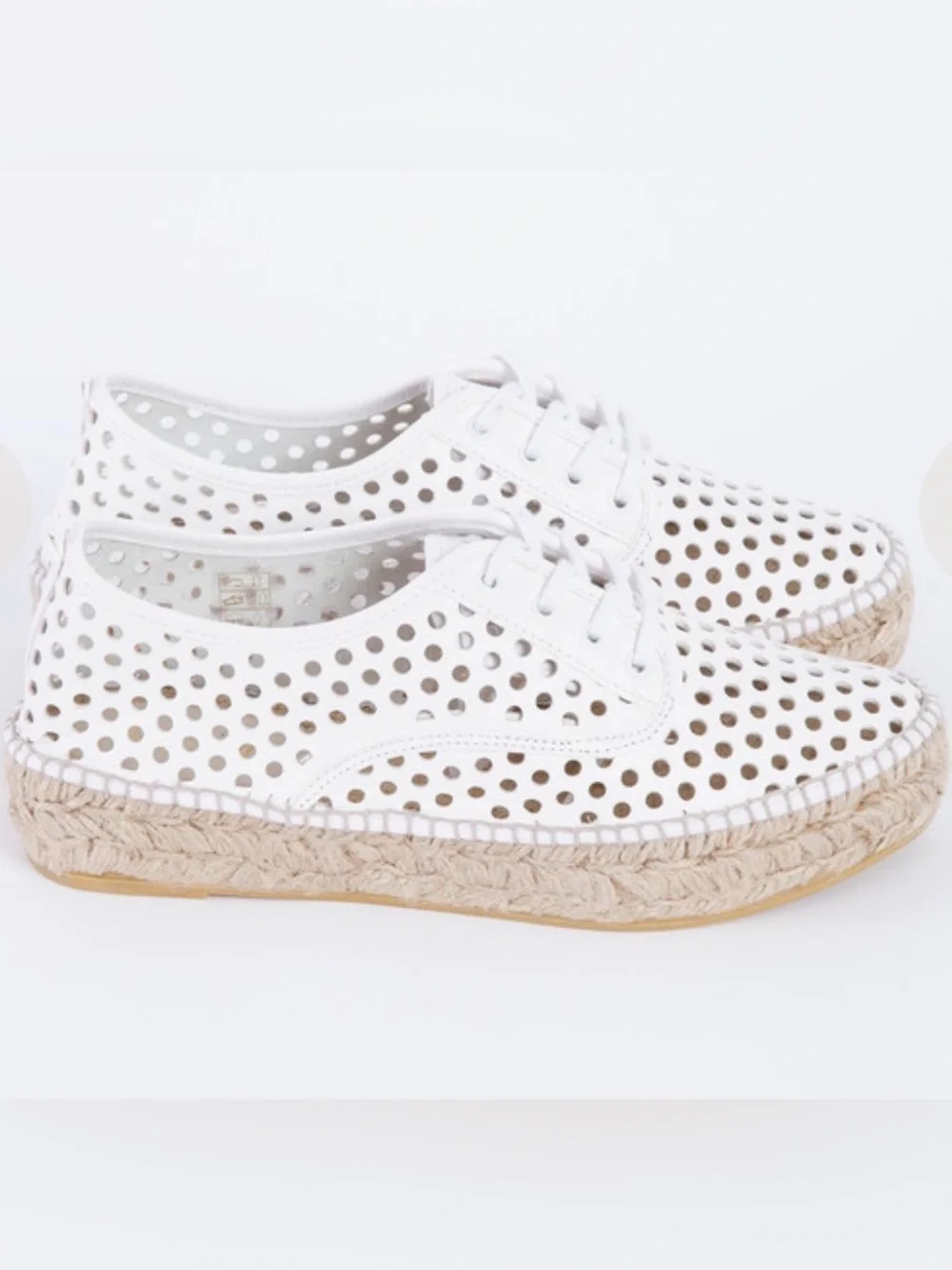 Loeffler Randall Alfie Espadrille Perforated Sneaker White Size 41/US 10
